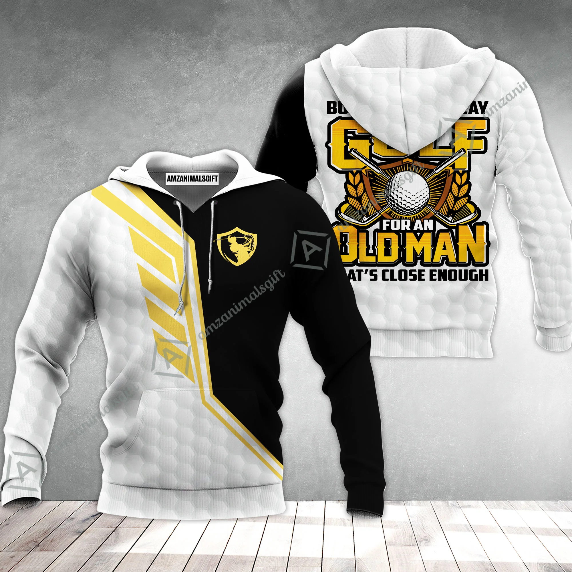 Golf Hoodie- I Ain't Perfect But I Can Still Play Golf Hoodie, Black And White Golfing Shirt - Image 2