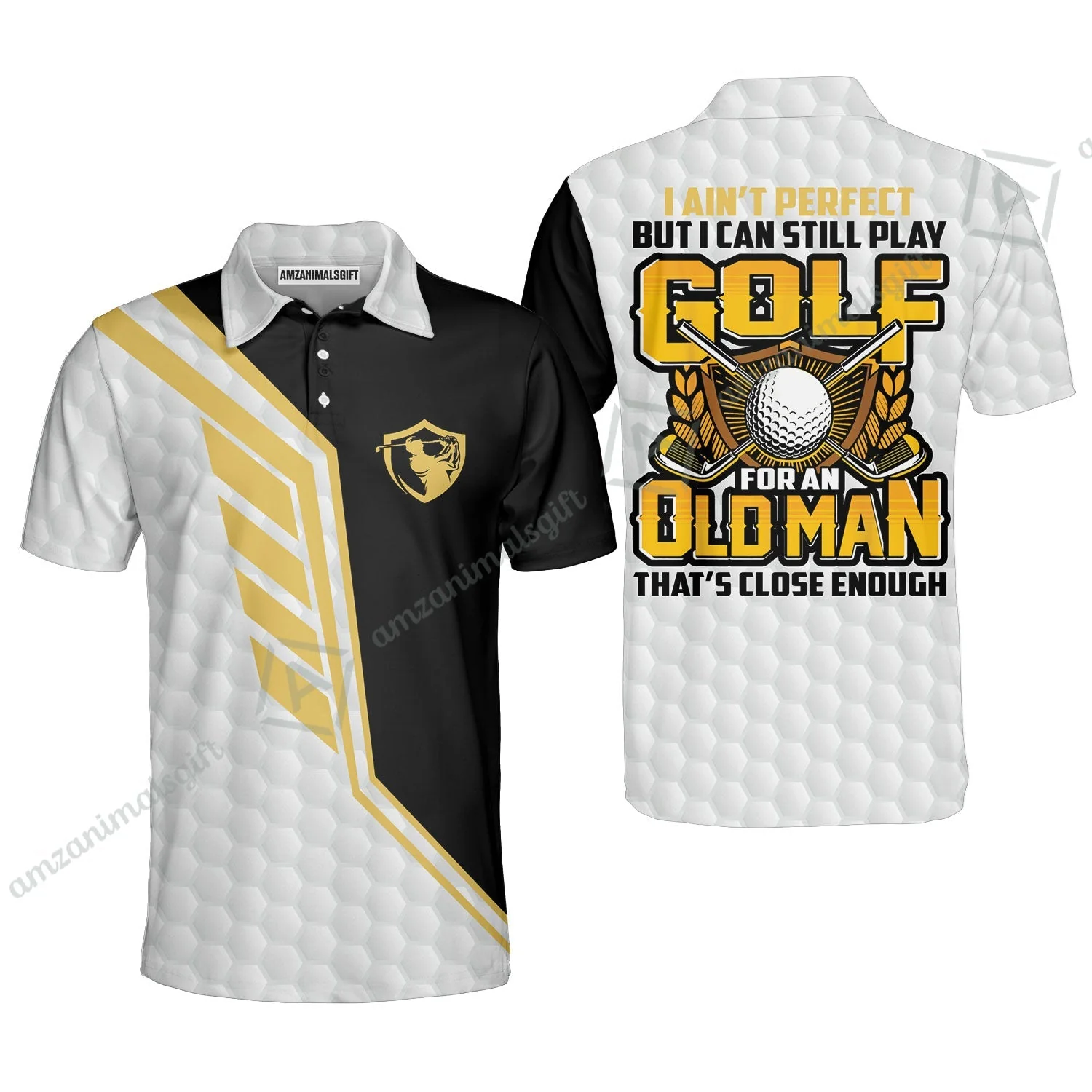Golf Hoodie- I Ain't Perfect But I Can Still Play Golf Hoodie, Black And White Golfing Shirt - Image 4