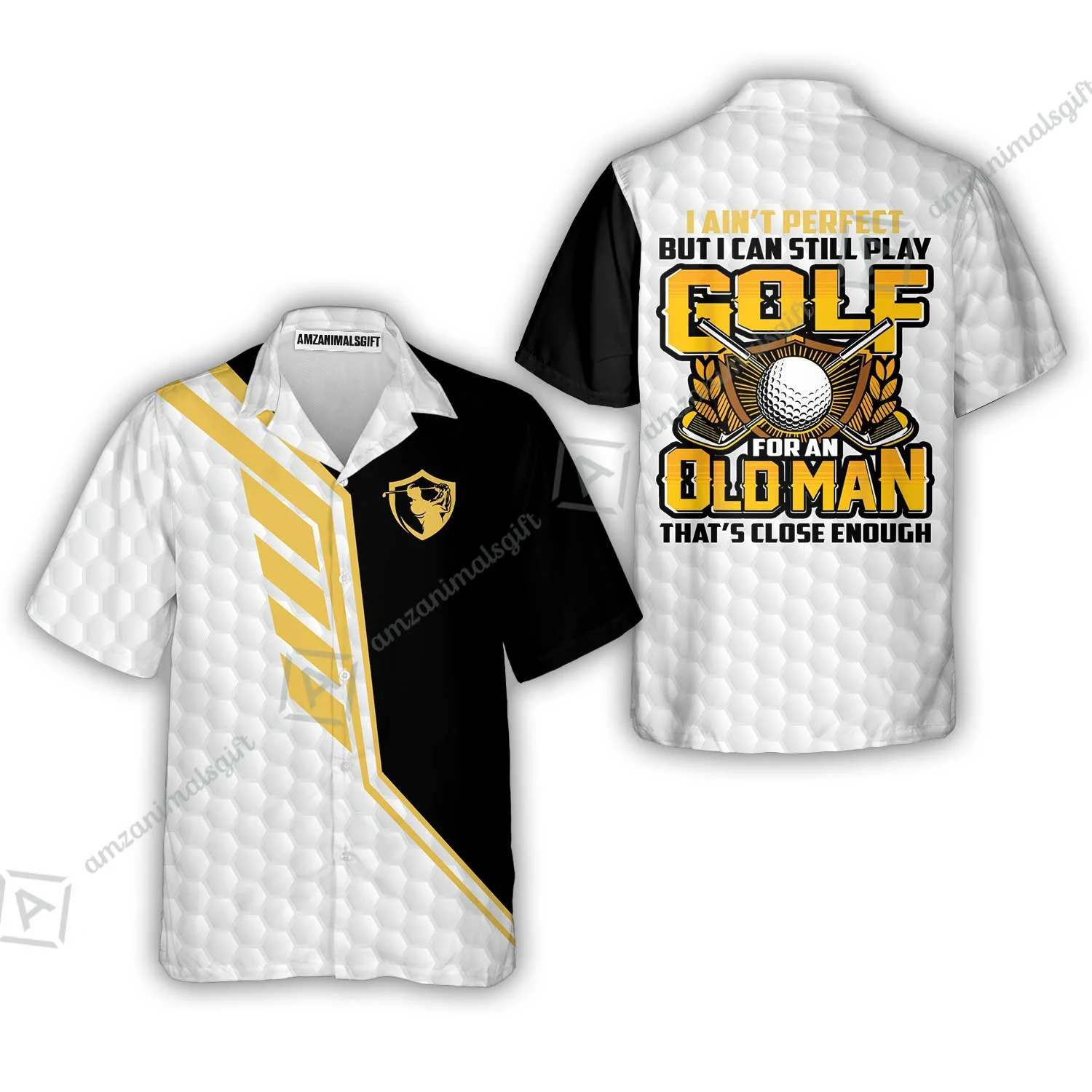 Golf Hoodie- I Ain't Perfect But I Can Still Play Golf Hoodie, Black And White Golfing Shirt - Image 6