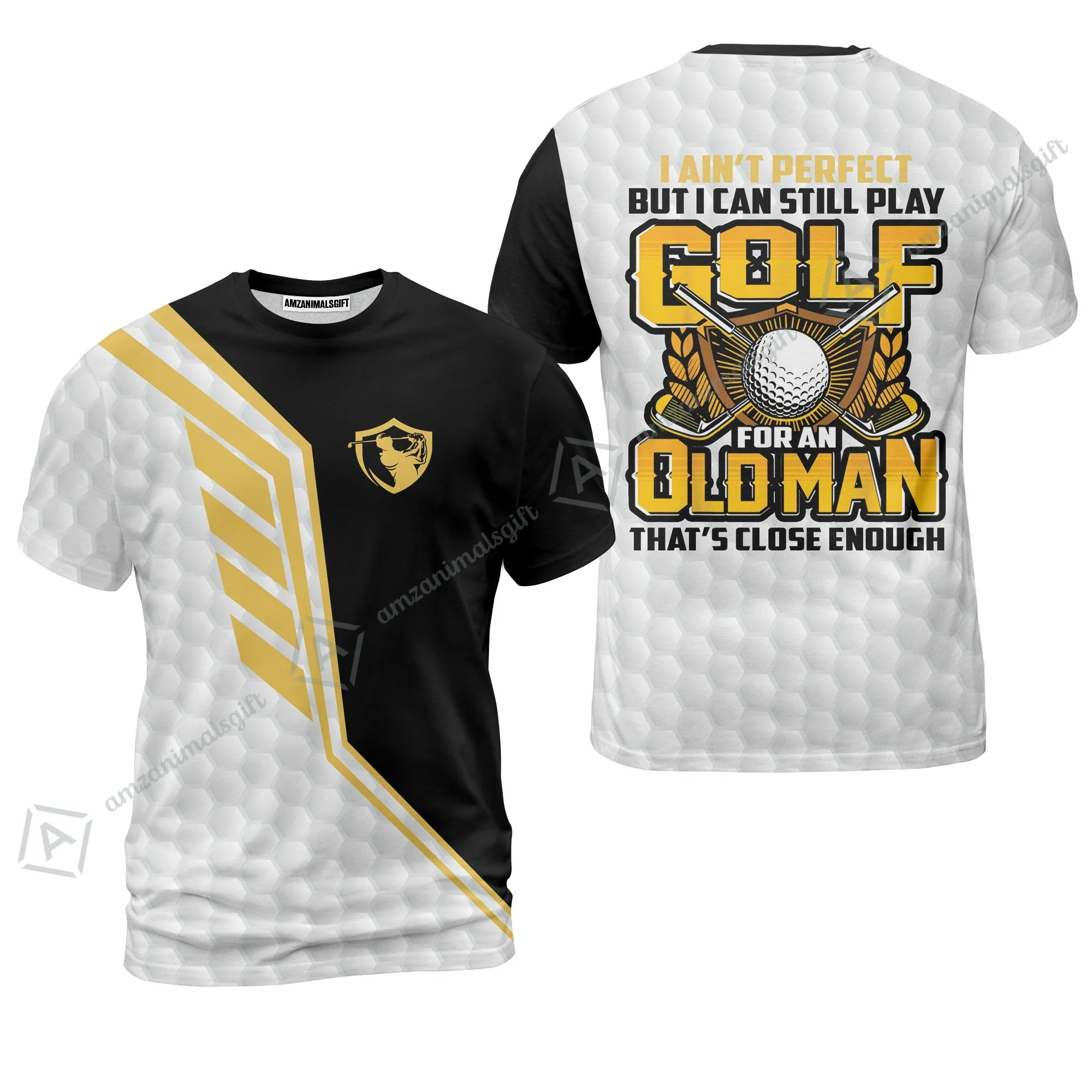 Golf Hoodie- I Ain't Perfect But I Can Still Play Golf Hoodie, Black And White Golfing Shirt - Image 7