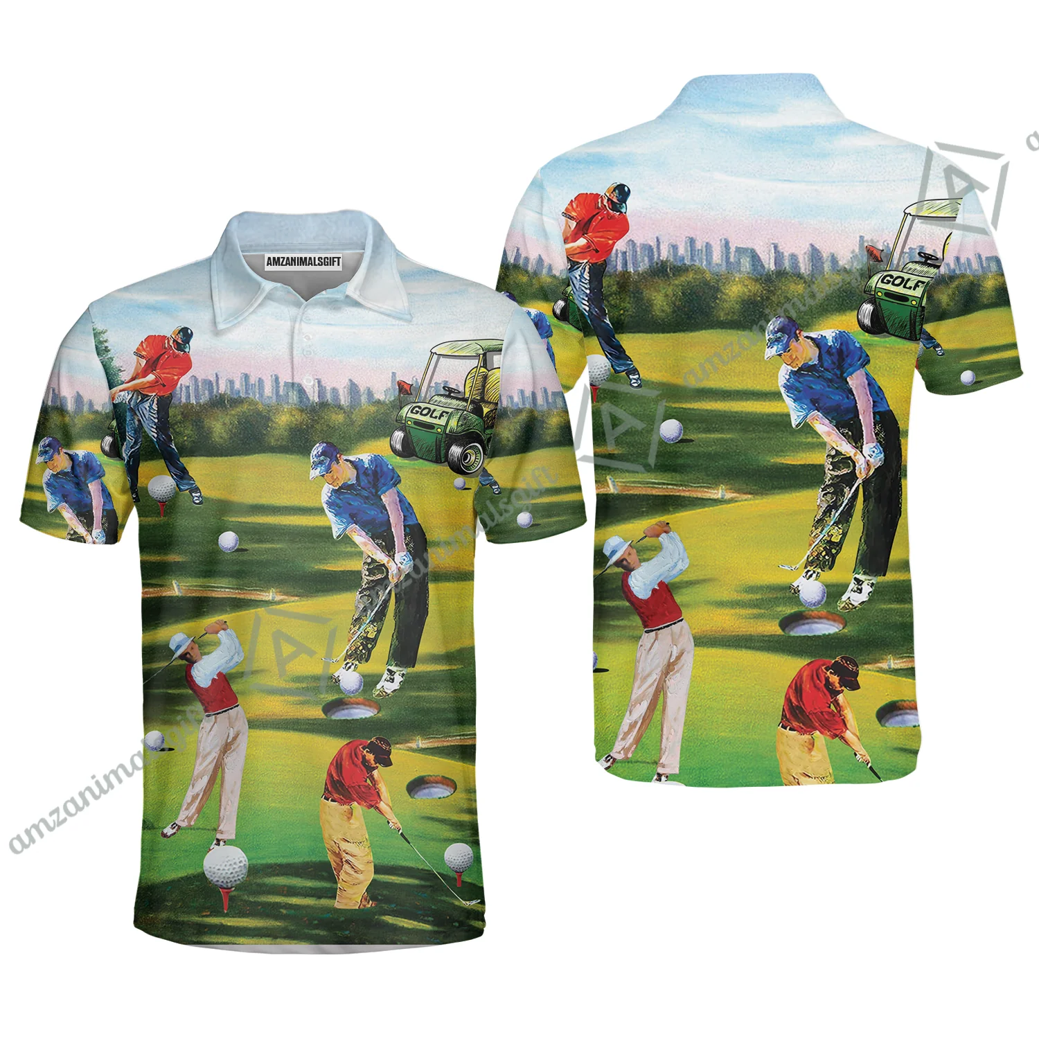 Golf Men Long Polo Shirt - Golf Men, Golf Cart Long Polo Shirt - Perfect Gift For Men & Women, Golf Lover - Image 6