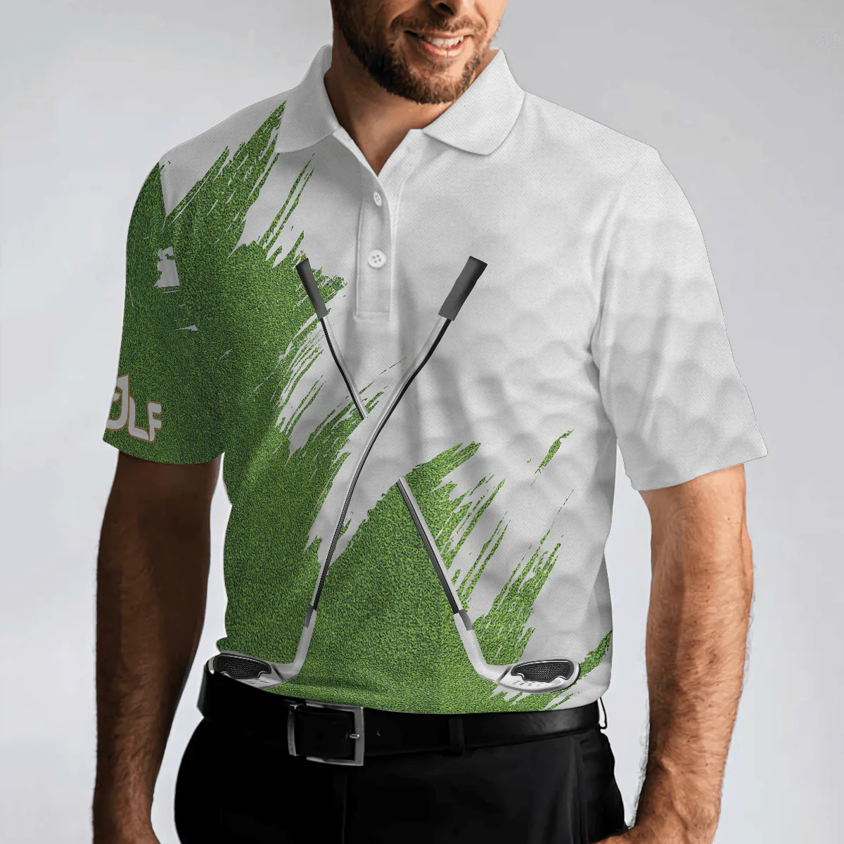 Golf Men Polo Shirt, All Men Are Created Equal But Only The Best Playing Golf Polo Shirt, Green And White Polo Golf Shirts For Men, Gift For Golfers - Image 3