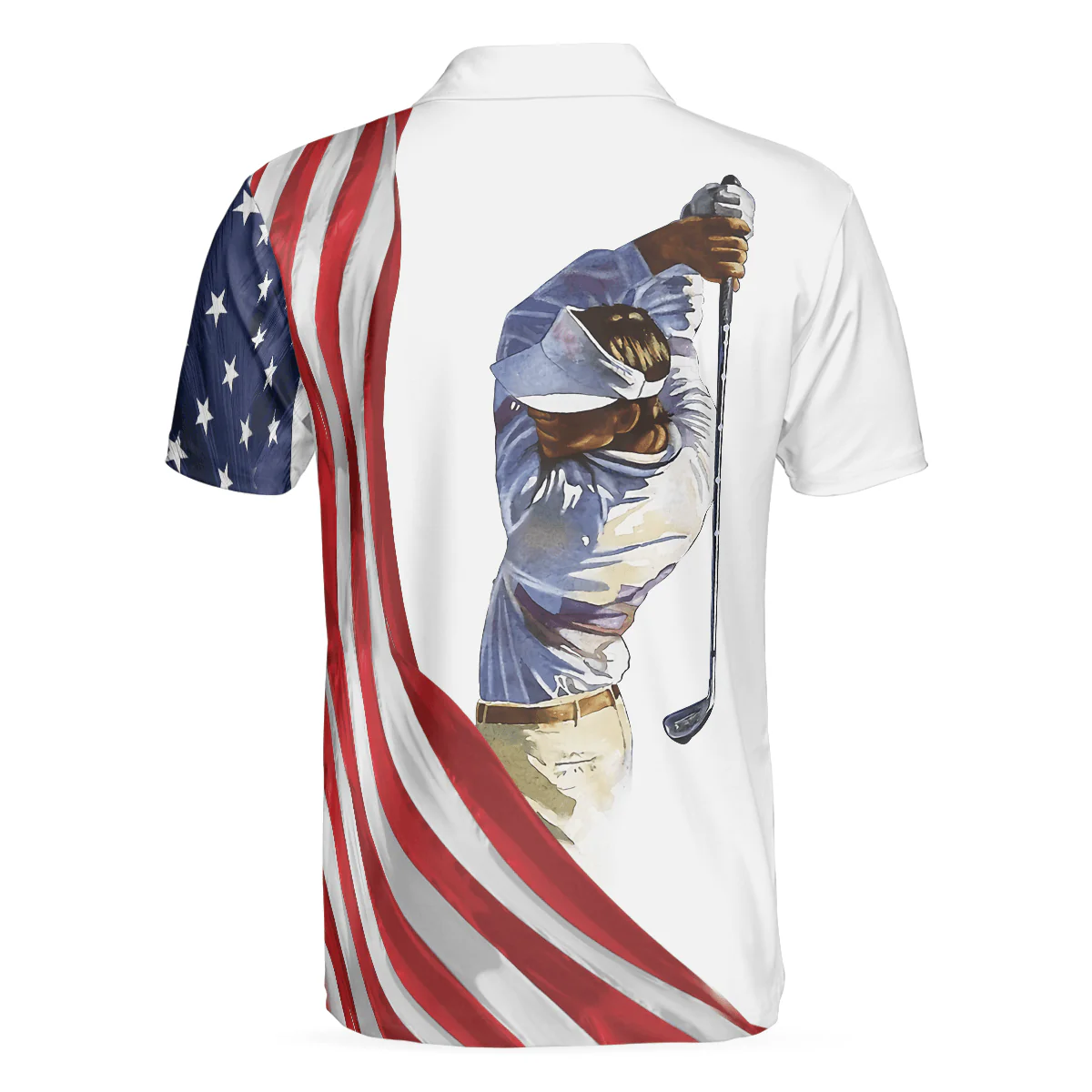 Golf Men Polo Shirt, American Flag, Patriotic Golf Shirt For Men - Best Gift For American Lovers, Golf Lovers, Golfers - Image 2