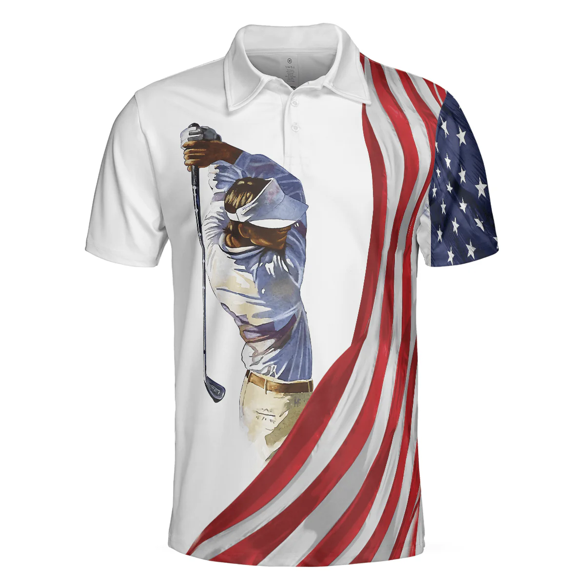 Golf Men Polo Shirt, American Flag, Patriotic Golf Shirt For Men - Best Gift For American Lovers, Golf Lovers, Golfers - Image 3