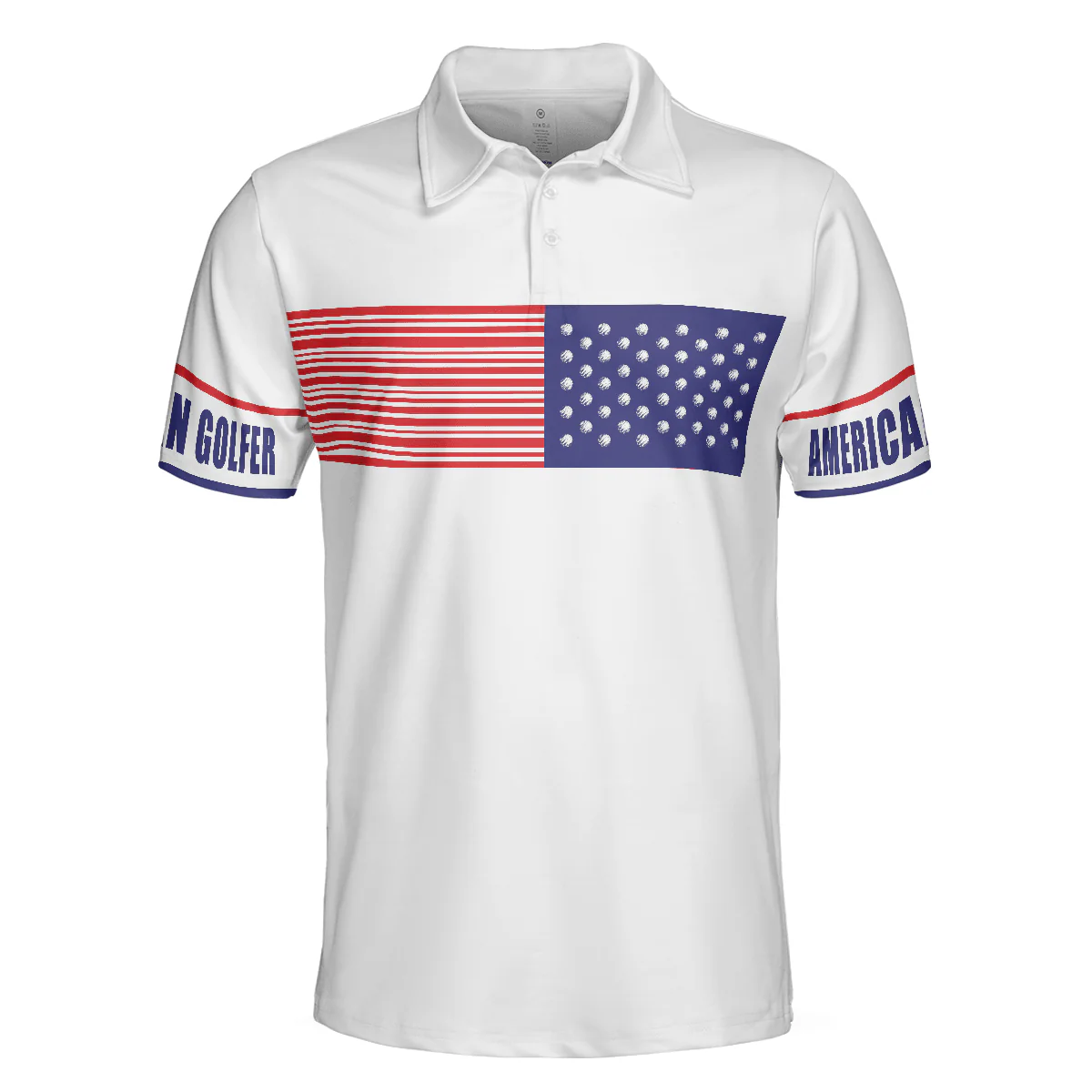 Golf Men Polo Shirt, American Golfer, Strips Barcode American Flag Polo Shirt For Men - Best Gift For Golfers, Golf Lovers - Image 3