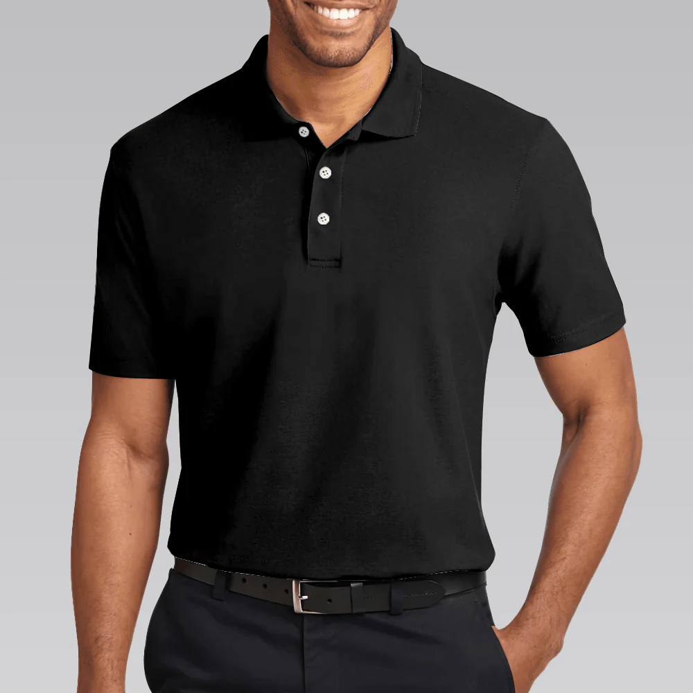 Golf Men Polo Shirt, American Skull Golf Clubs Polo Shirt Black, Wet Paint American Flag Skull Polo Shirt For Men - Gift For Golfers, Golf Lovers - Image 4