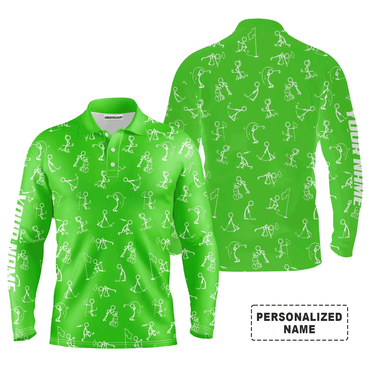 Golf Men Polo Shirt, Custom Name funny Golf Pattern Wear Apparel - Personalized Sports Gift For Men, Husband, Boyfriend, Golf Lovers - Image 14
