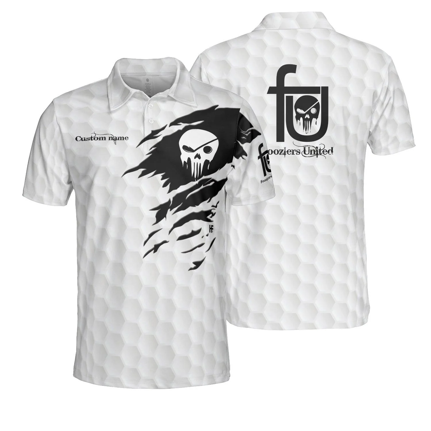 Golf Men Polo Shirt, Custom Name Golf Men Polo Shirt, Golf Foozlers Skull Polo Shirt, Golf Shirt For Golfer And Golf Lovers