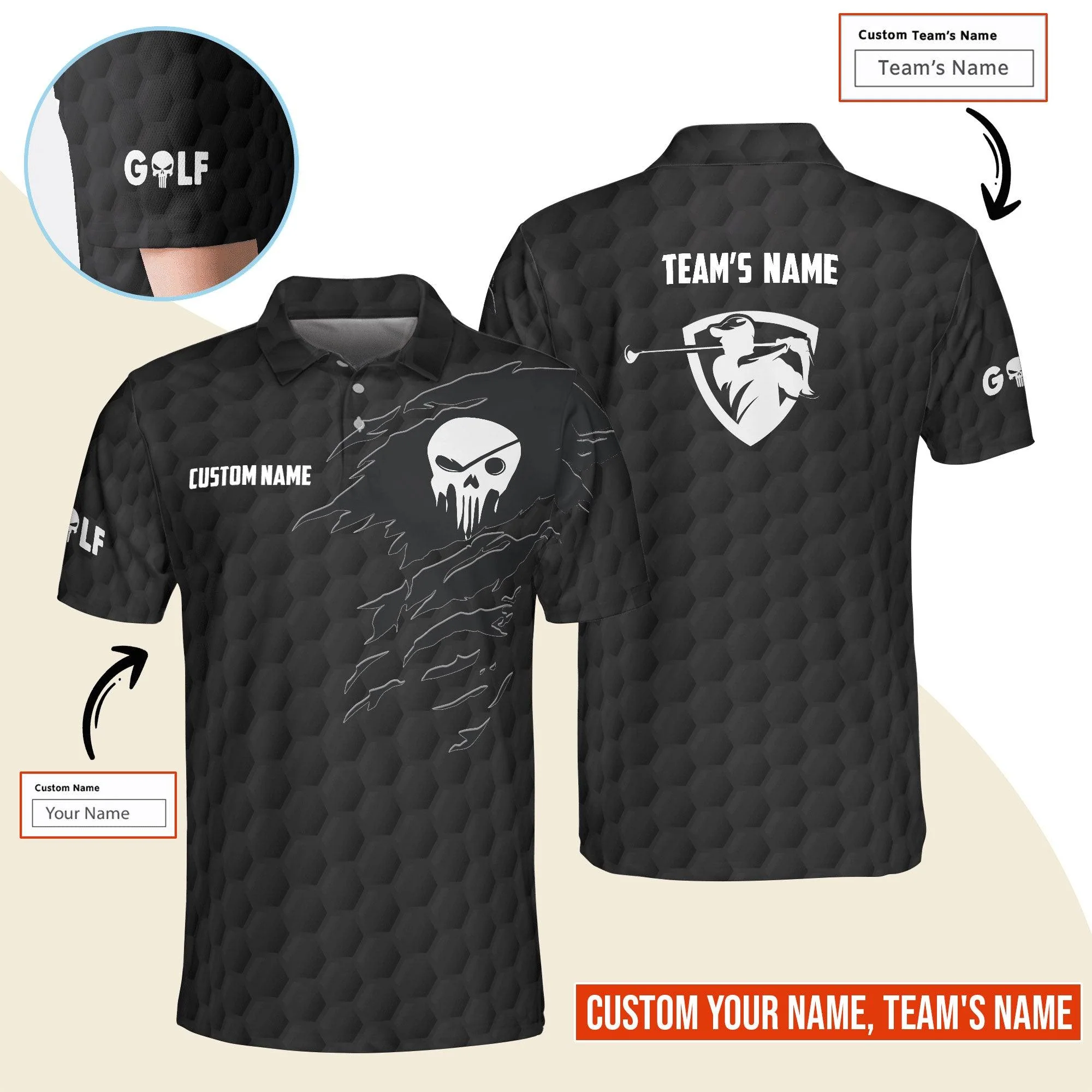 Golf Men Polo Shirt Custom Name - Golf Team Personalized Polo Shirt For Men - Gift For Golfers, Friend, Family - Image 3