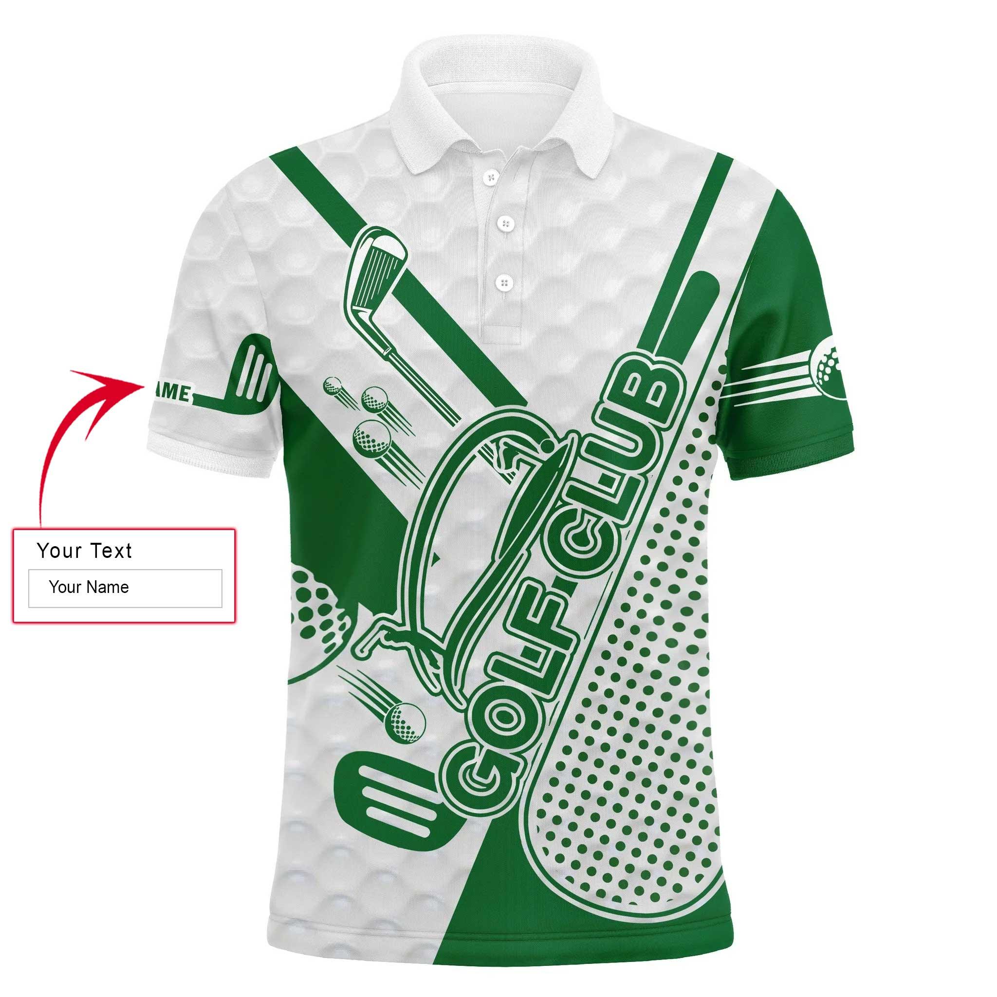 Golf Men Polo Shirt - Custom Name Green Golf Club Apparel Men Polo Shirt - Personalized Gift For Golf Lover, Male, Husband, Team, Best Father's day