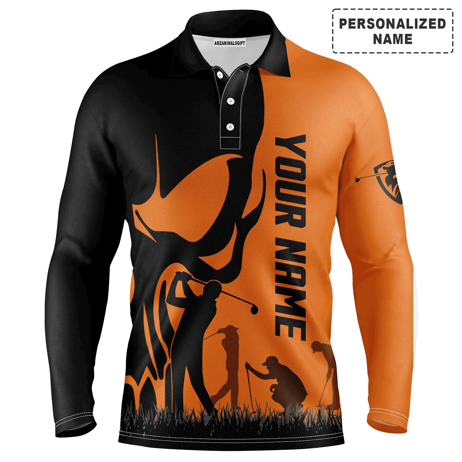 Golf Men Polo Shirt, Custom Name Skull Golf Ball Skin Apparel Men Golf Polo Shirt - Personalized Sports Gift For Men, Husband, Boyfriend, Golf Lovers - Image 16