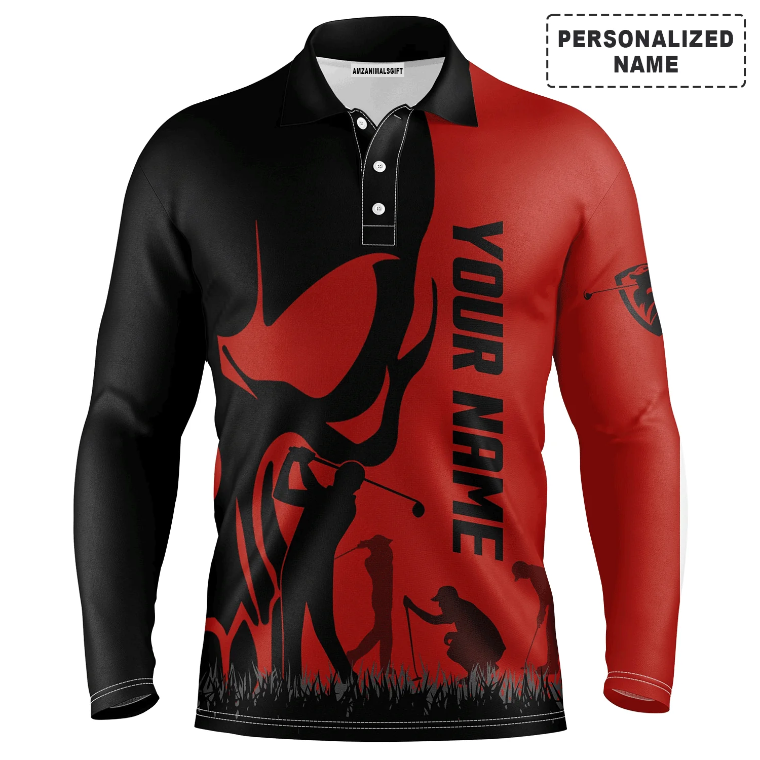 Golf Men Polo Shirt, Custom Name Skull Golf Ball Skin Apparel Men Golf Polo Shirt - Personalized Sports Gift For Men, Husband, Boyfriend, Golf Lovers - Image 18