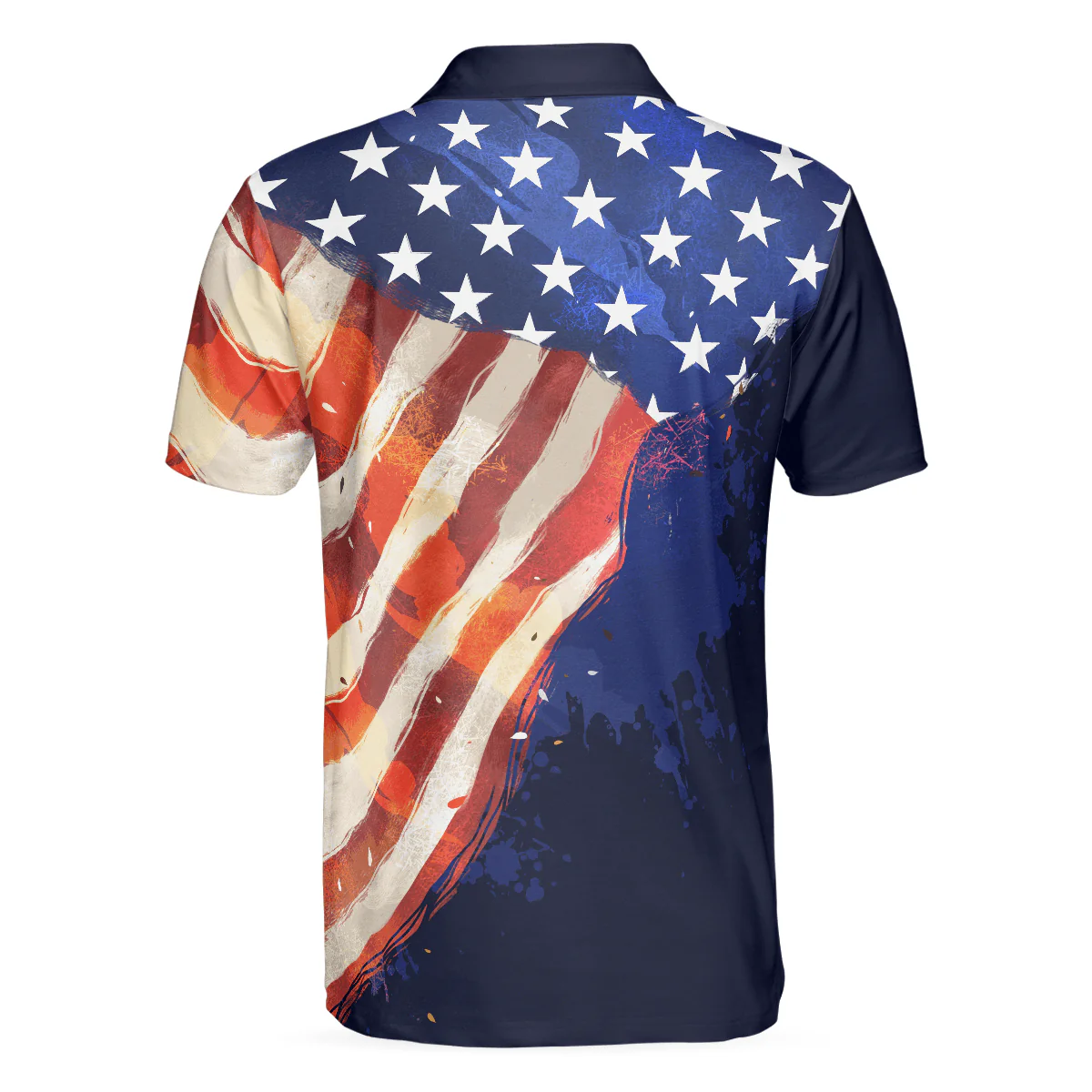 Golf Men Polo Shirt, Eagle Flying Golf with American Flag Independence Day Polo Shirts For Men, 4th Of July Gift For Golfers, Golf Team Lovers - Image 2
