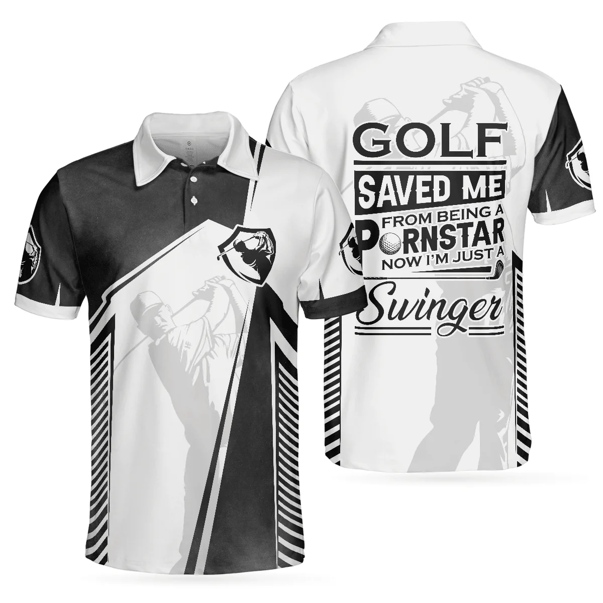 Golf Men Polo Shirt, Golf Saved Me From Being A Pornstar Polo Shirt, Funny Golf Shirt For Men - Gift For Golfers, Golf Lovers