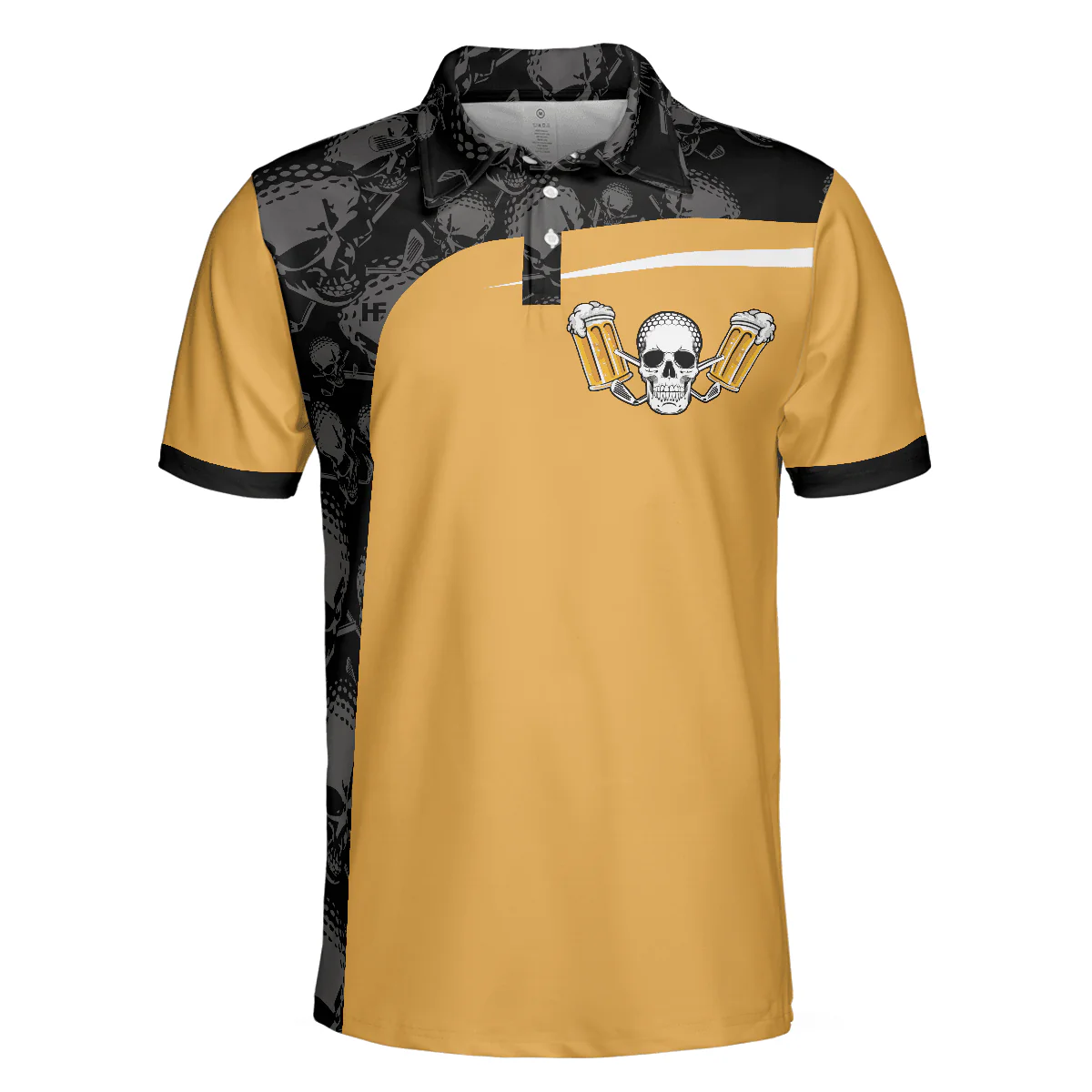 Golf Men Polo Shirt, Golf The Only Sport Where You Can Drink & Drive Polo Shirt, Skull Drinking Polo Shirt For Men, Golfers - Image 3