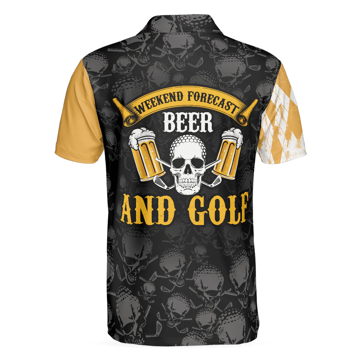 Golf Men Polo Shirt, Weekend Forecast Beer With Skeleton Men Golf Polo Shirt - Perfect Gift For Men, Golfers - Image 2