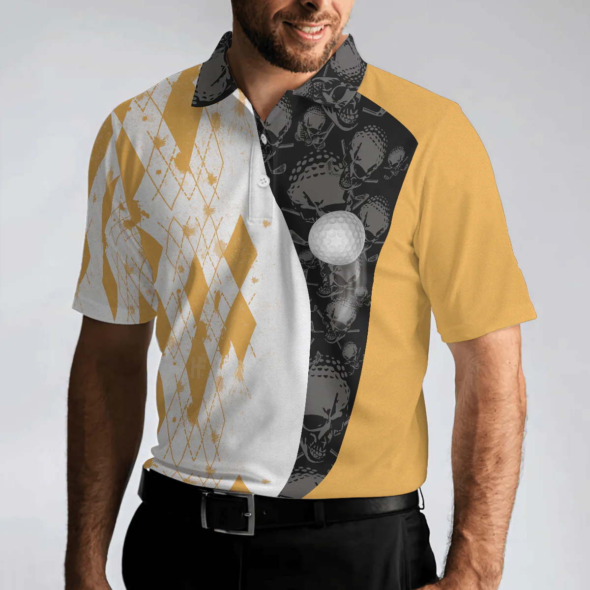 Golf Men Polo Shirt, Weekend Forecast Beer With Skeleton Men Golf Polo Shirt - Perfect Gift For Men, Golfers - Image 4