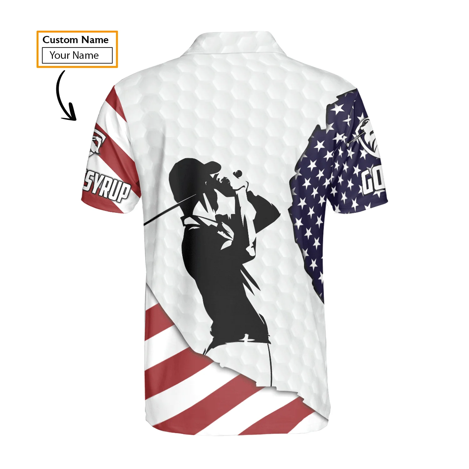 Golf Men Polo Shirts, Custom Name American flag 4th July Apparel - Personalized Gift For Men, Husband, Boyfriend, Golf Lovers, Independence Day - Image 5