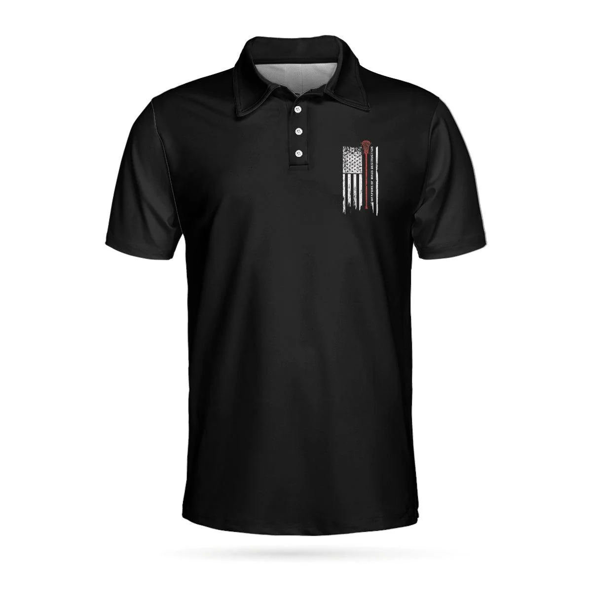Golf Men Polo Shirts - Weapons Of Grass Destruction Lacrosse American Flag Black Background Men Polo Shirts- Perfect Gift For Men, Golfers, Golf Lover - Image 2