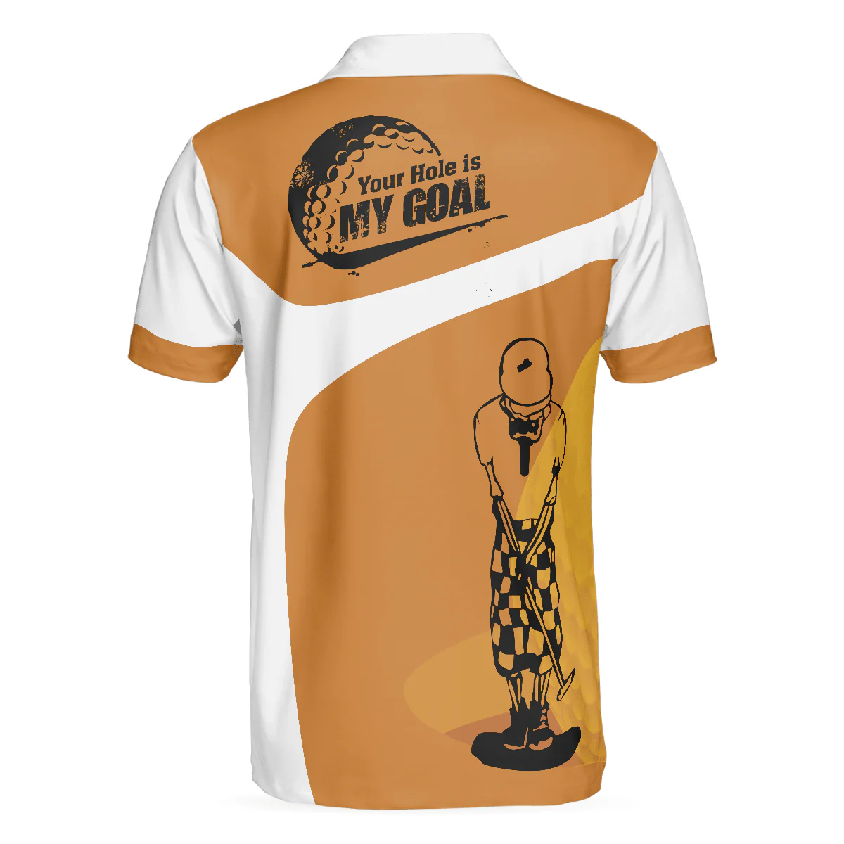 Golf Men Polo Shirts - Your Hole Is My Goal Skull Polo Shirt, Light Brown Skeleton Golfer Polo Shirt, Best Golf Shirt For Men - Perfect Gift For Men - Image 2