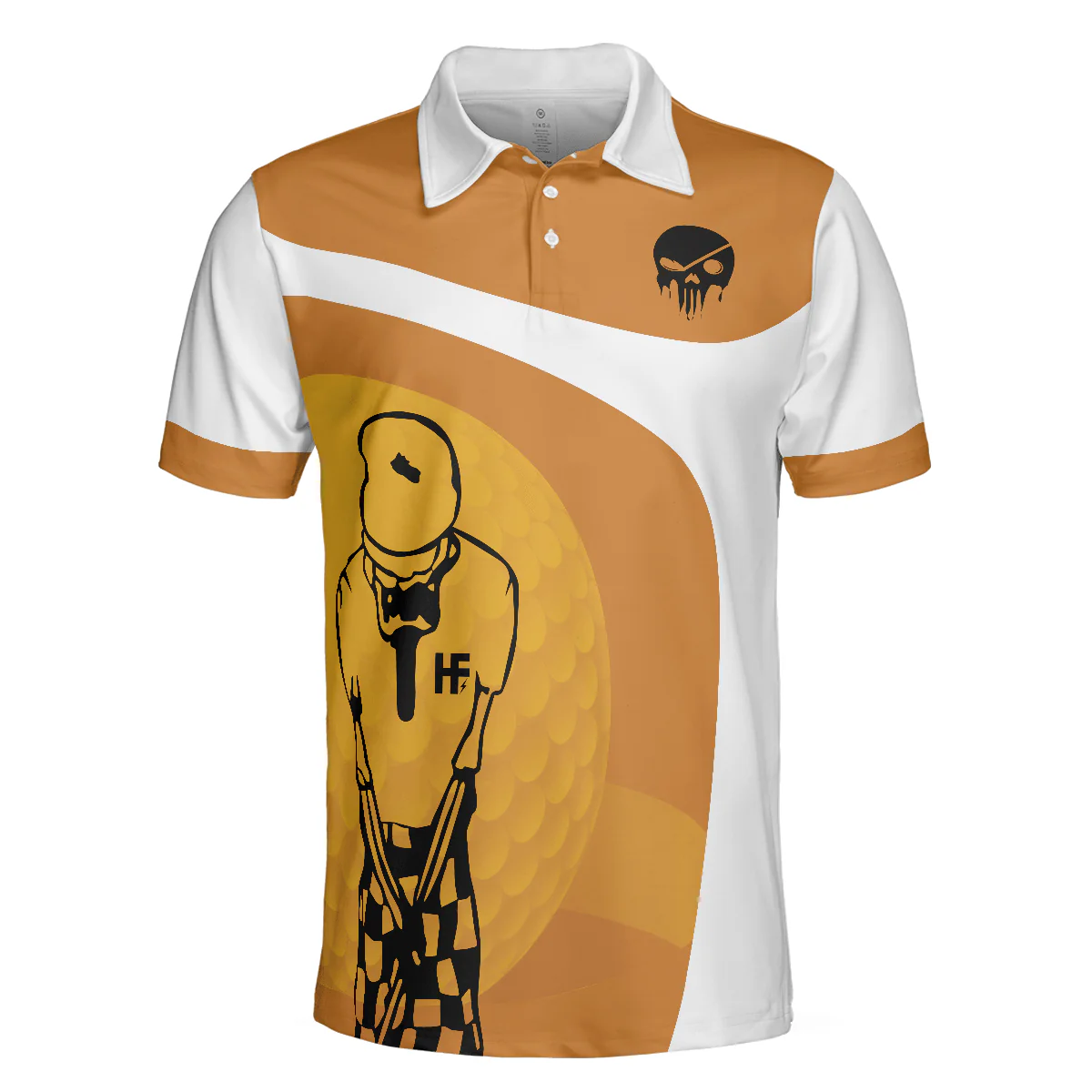 Golf Men Polo Shirts - Your Hole Is My Goal Skull Polo Shirt, Light Brown Skeleton Golfer Polo Shirt, Best Golf Shirt For Men - Perfect Gift For Men - Image 3