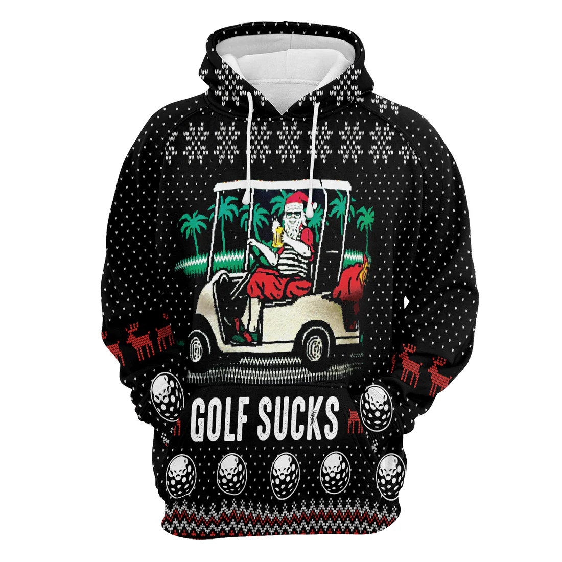 Golf Premium Christmas Hoodie, Santa Golf Sucks & beer Christmas Unisex Hoodie For Men & Women - Perfect Gift For Christmas, Friends, Family - Image 4