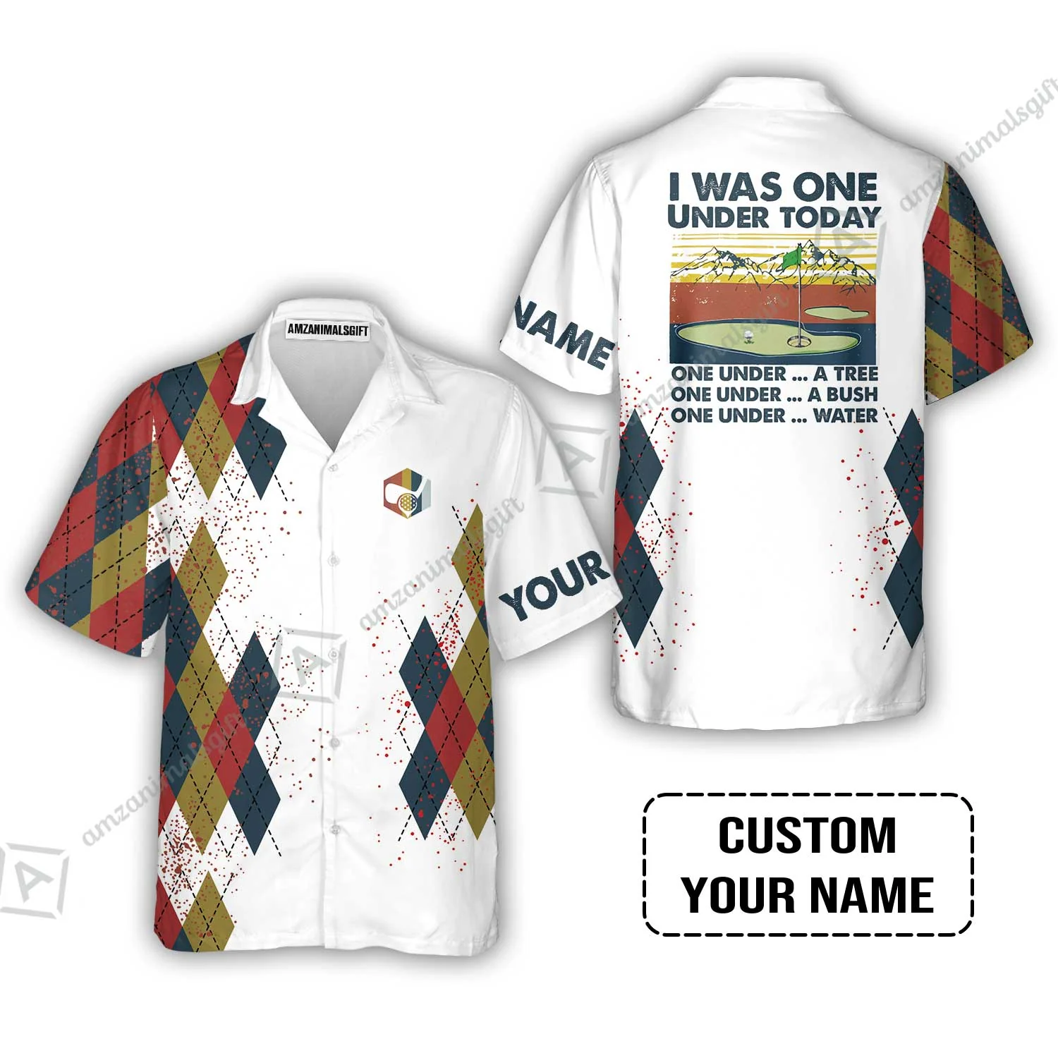 Golf Sweatshirt Custom Name - I Was One Under Today One Under A Tree Bush and Water - Image 8