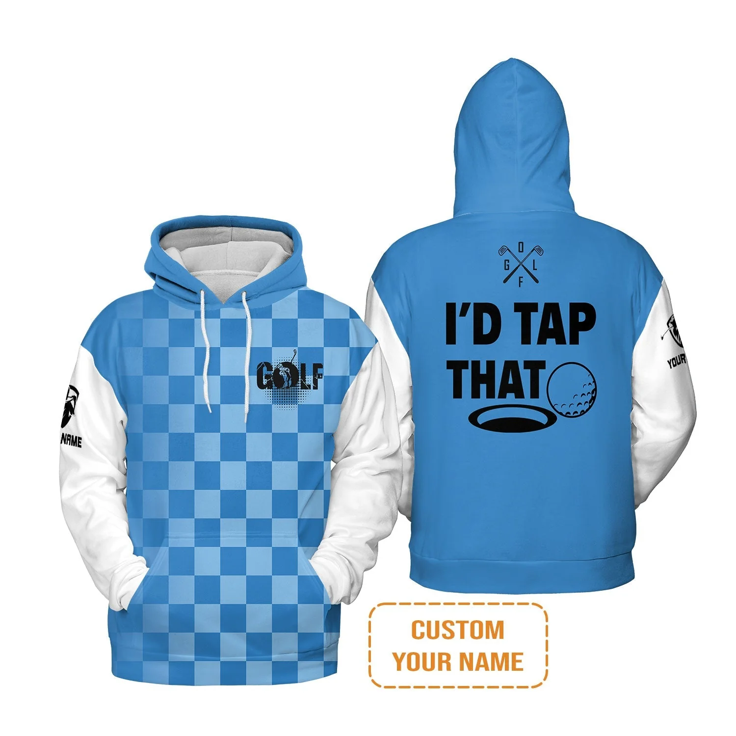 Golf Sweatshirt - Funny Custom Name Apparel, I'd Tap That Men Golf Sweatshirt - Personalized Gift For Golf Lover, Team, Golfers, Husband, Boyfriend - Image 4