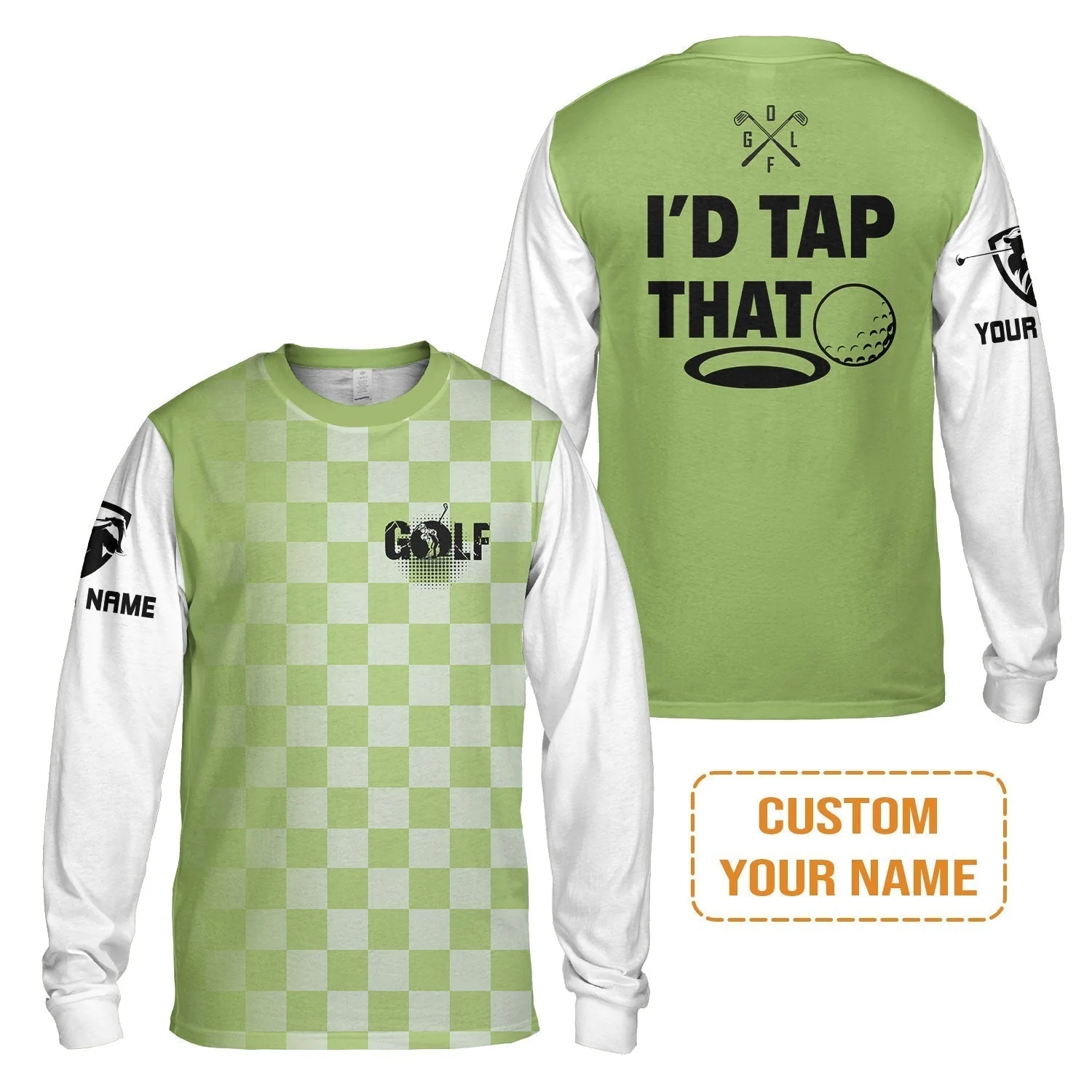 Golf Sweatshirt - Funny Custom Name Apparel, I'd Tap That Men Golf Sweatshirt - Personalized Gift For Golf Lover, Team, Golfers, Husband, Boyfriend - Image 5