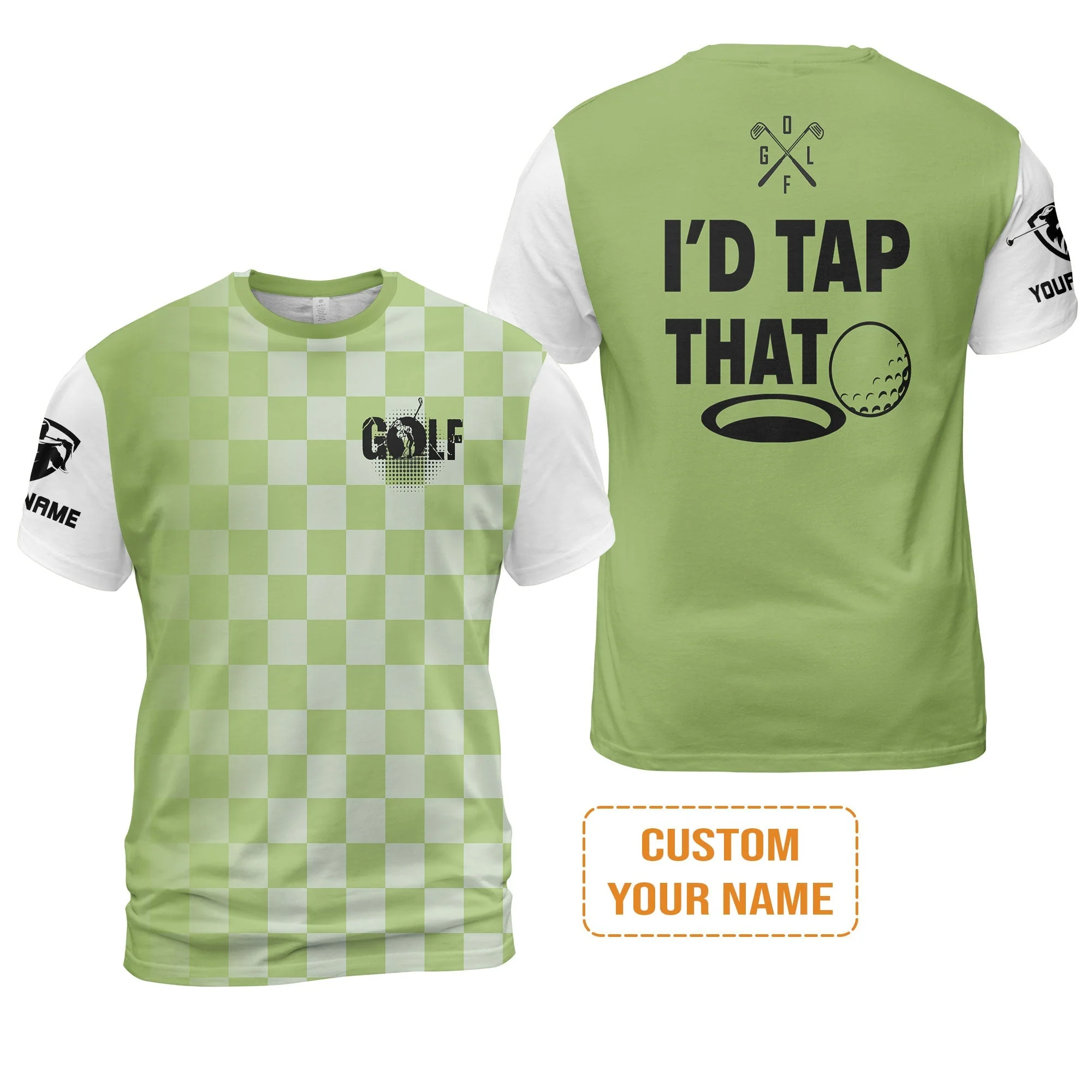 Golf T-Shirt - Funny Custom Name Apparel, I'd Tap That Men Golf T-Shirt - Personalized Gift For Golf Lover, Team, Golfers, Husband, Boyfriend - Image 2