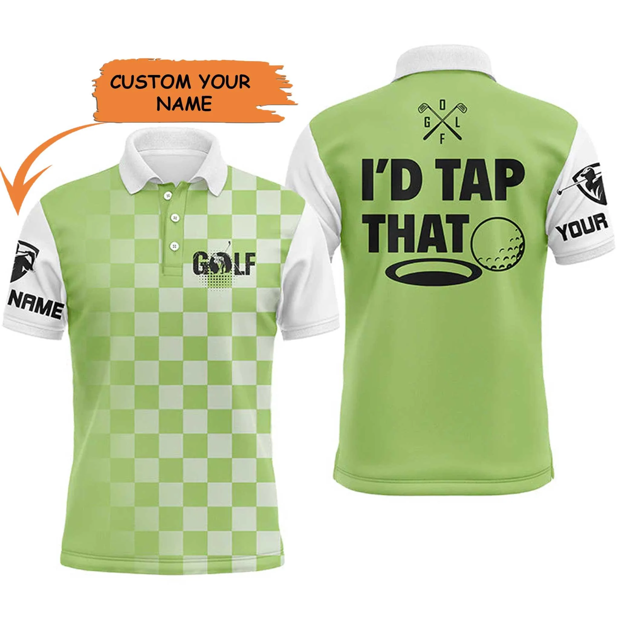 Golf T-Shirt - Funny Custom Name Apparel, I'd Tap That Men Golf T-Shirt - Personalized Gift For Golf Lover, Team, Golfers, Husband, Boyfriend - Image 6
