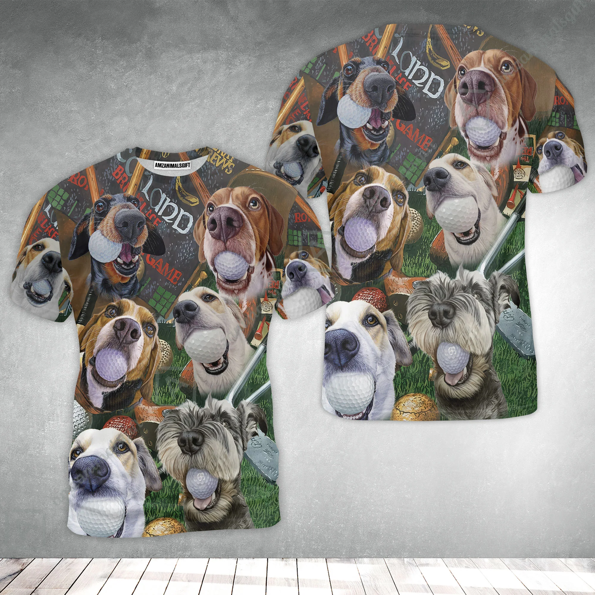 Golf T-Shirt - Golf Beach Sports, Cute Dogs Beach T-Shirt - Perfect Gift For Golfer, Dog Lovers - Image 2