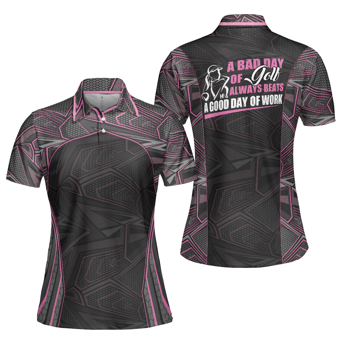 Golf Women Polo Shirt, A Bad Day Of Golf Always Beats A Good Day Of Work Polo Shirt For Ladies, Cool Golf Shirt Golfers, Golf Lovers - Image 2