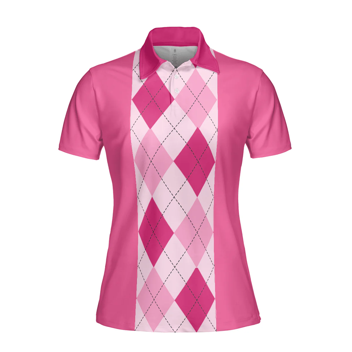 Golf Women Polo Shirt, Anytime Is A Good Time For Golf, Pink Argyle Pattern Women Polo Shirts, Gift For Female Golfers, Ladies, Golf Lovers - Image 4
