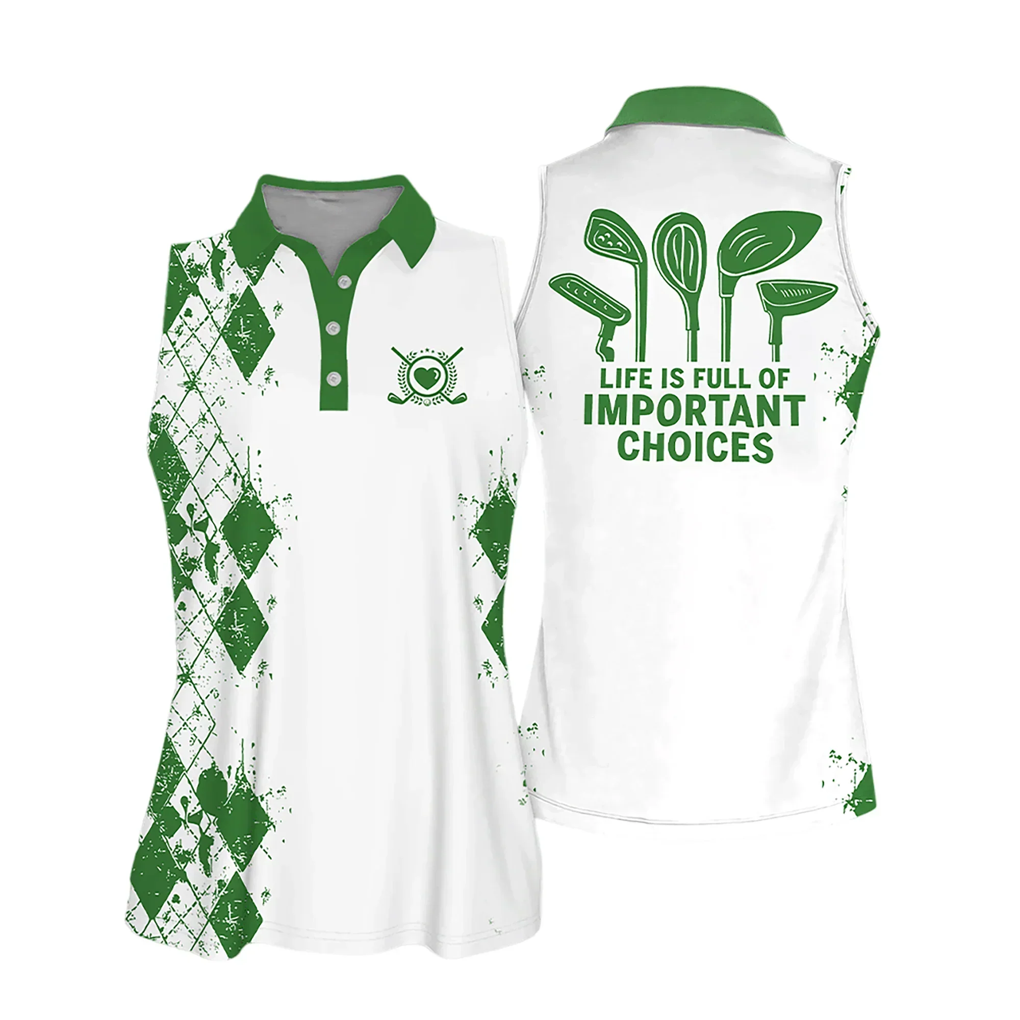 Golf Women Polo Shirt, Argyle Pattern Life Is Full Of Important Choices Multicolor Polo Shirt - Gift For Golfers, Female, Golf Lovers, Mother's Day