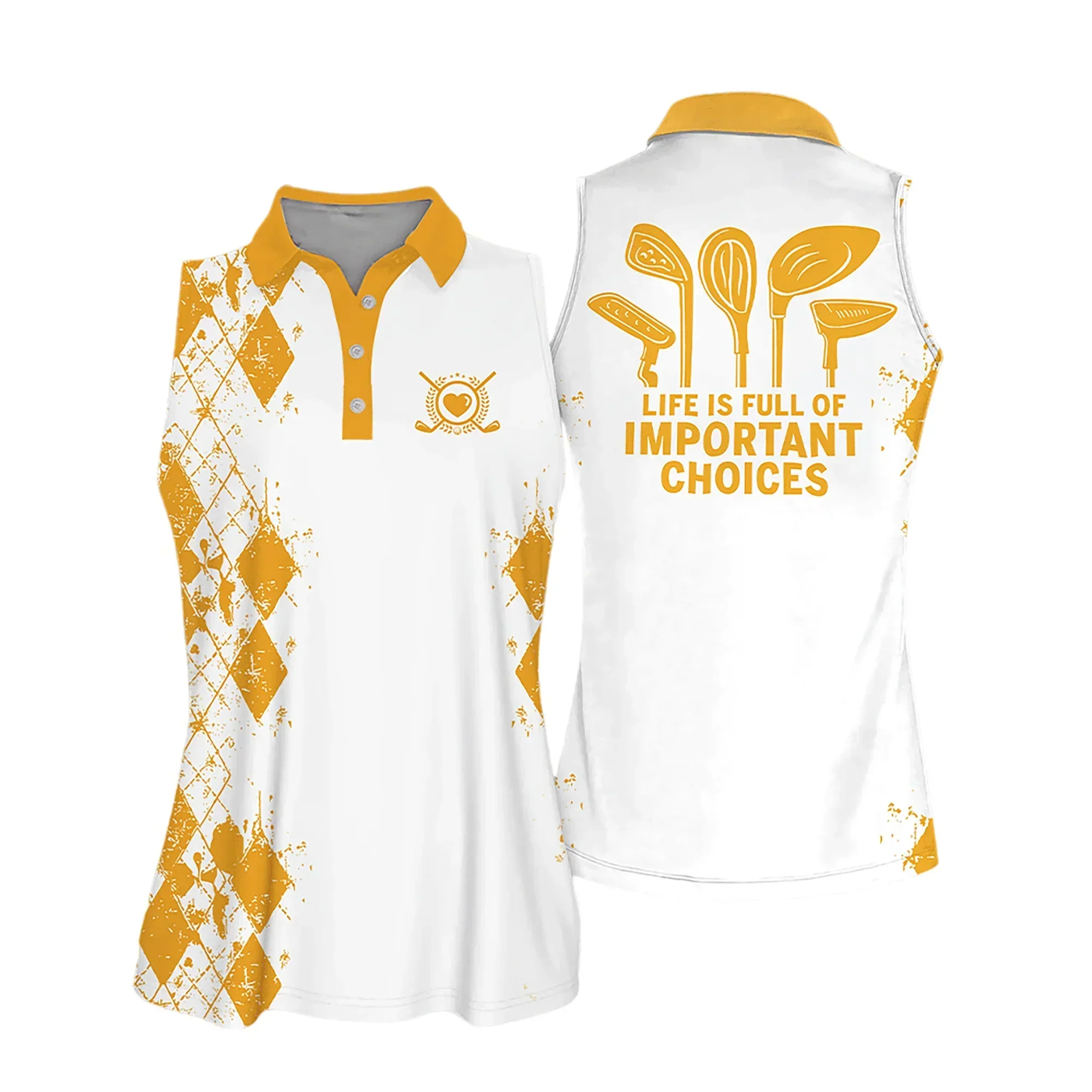Golf Women Polo Shirt, Argyle Pattern Life Is Full Of Important Choices Multicolor Polo Shirt - Gift For Golfers, Female, Golf Lovers, Mother's Day - Image 8