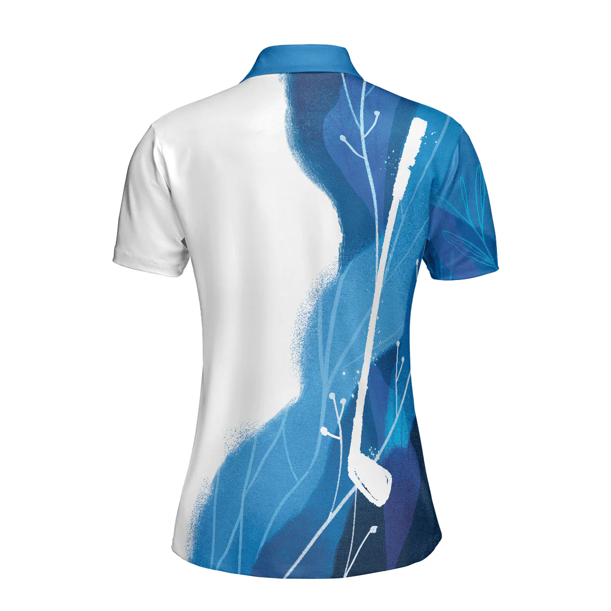 Golf Women Polo Shirt, Artistic Blue Golf Women Polo Shirts, Best Gift For Golf Lovers, Golfers, Ladies - Image 3