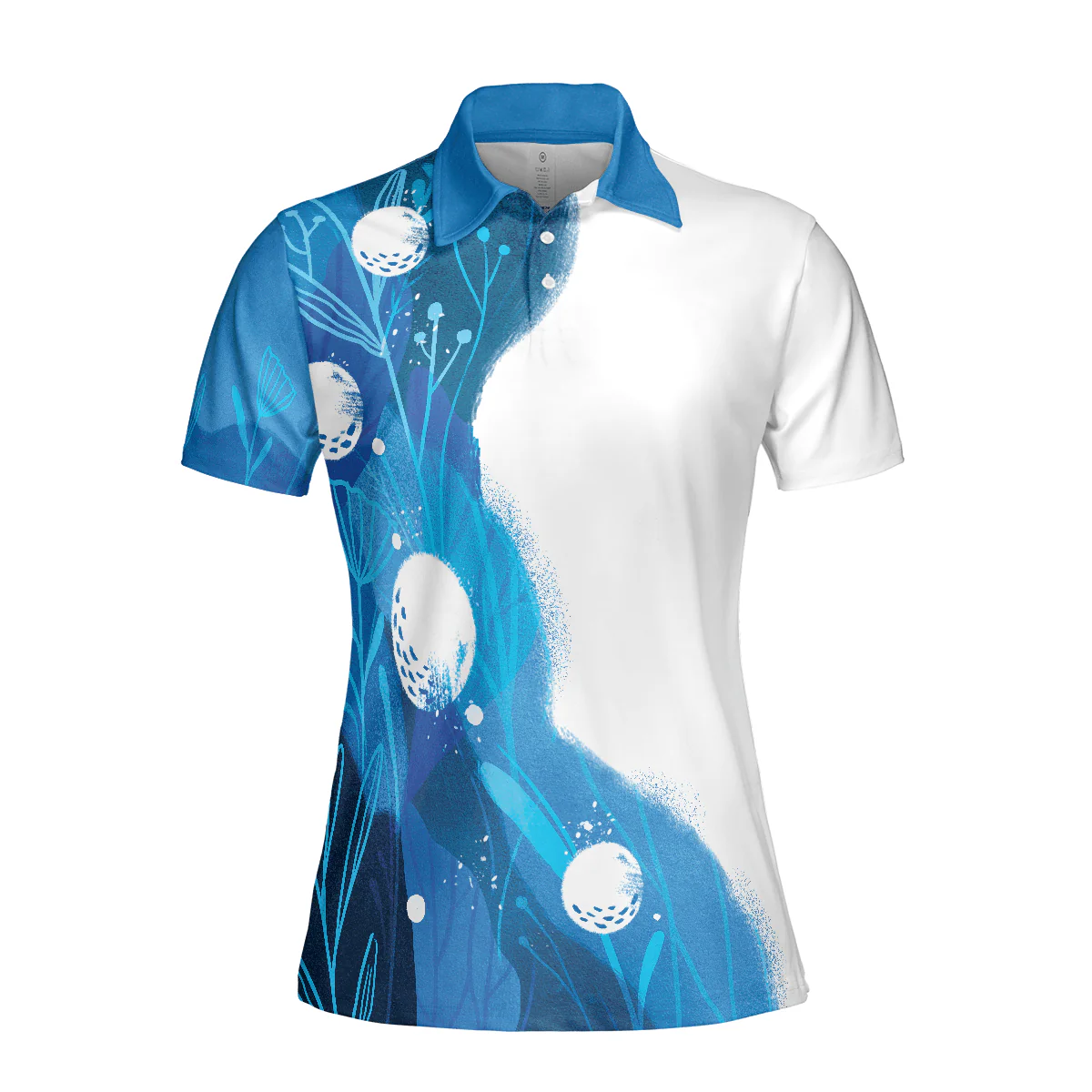 Golf Women Polo Shirt, Artistic Blue Golf Women Polo Shirts, Best Gift For Golf Lovers, Golfers, Ladies - Image 4