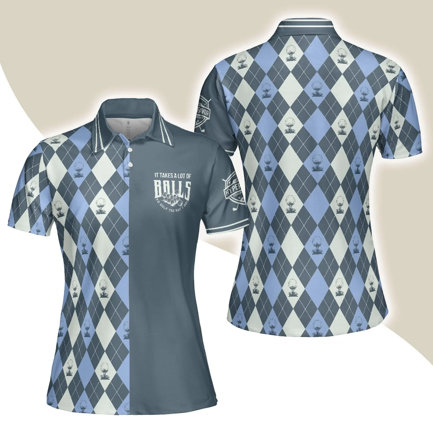 Golf Women Polo Shirt, Balls To Golf The Way I Do, Golf Sports Caro Pattern Women Polo Shirts, Best Gift For Female Golfers, Ladies, Golf Lovers