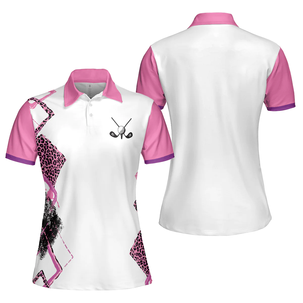 Golf Women Polo Shirt, Classic Golf Lady White And Pink Golf Women Polo Shirt, Golf Shirt For Girls - Perfect Gift For Ladies, Golfers, Golf Lovers - Image 2