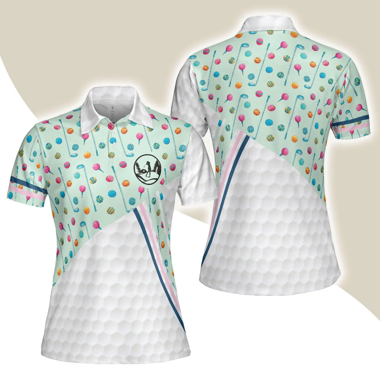 Golf Women Polo Shirt - Elegant Golf Girl In Light Green Golf Women Polo Shirts - Perfect Polo Shirt Gift For Ladies, Golfers, Golf Lovers