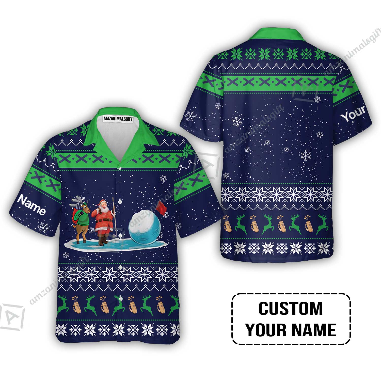 Golf Women Polo Shirt - Funny Ugly Christmas Pattern Custom Name Apparel - Personalized Gift For Golf Lover - Image 8