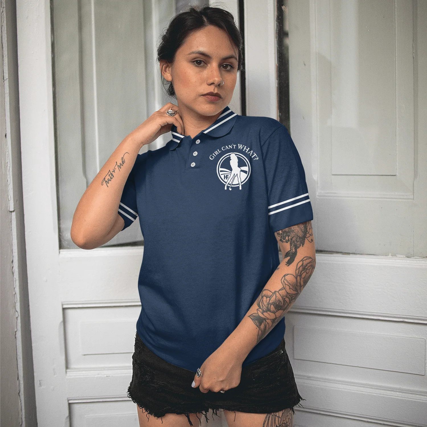 Golf Women Polo Shirt, Girl Can't WHAT Women Polo Shirts, Best Golf Gift For Ladies, Golfers, Golf Lovers - Image 6