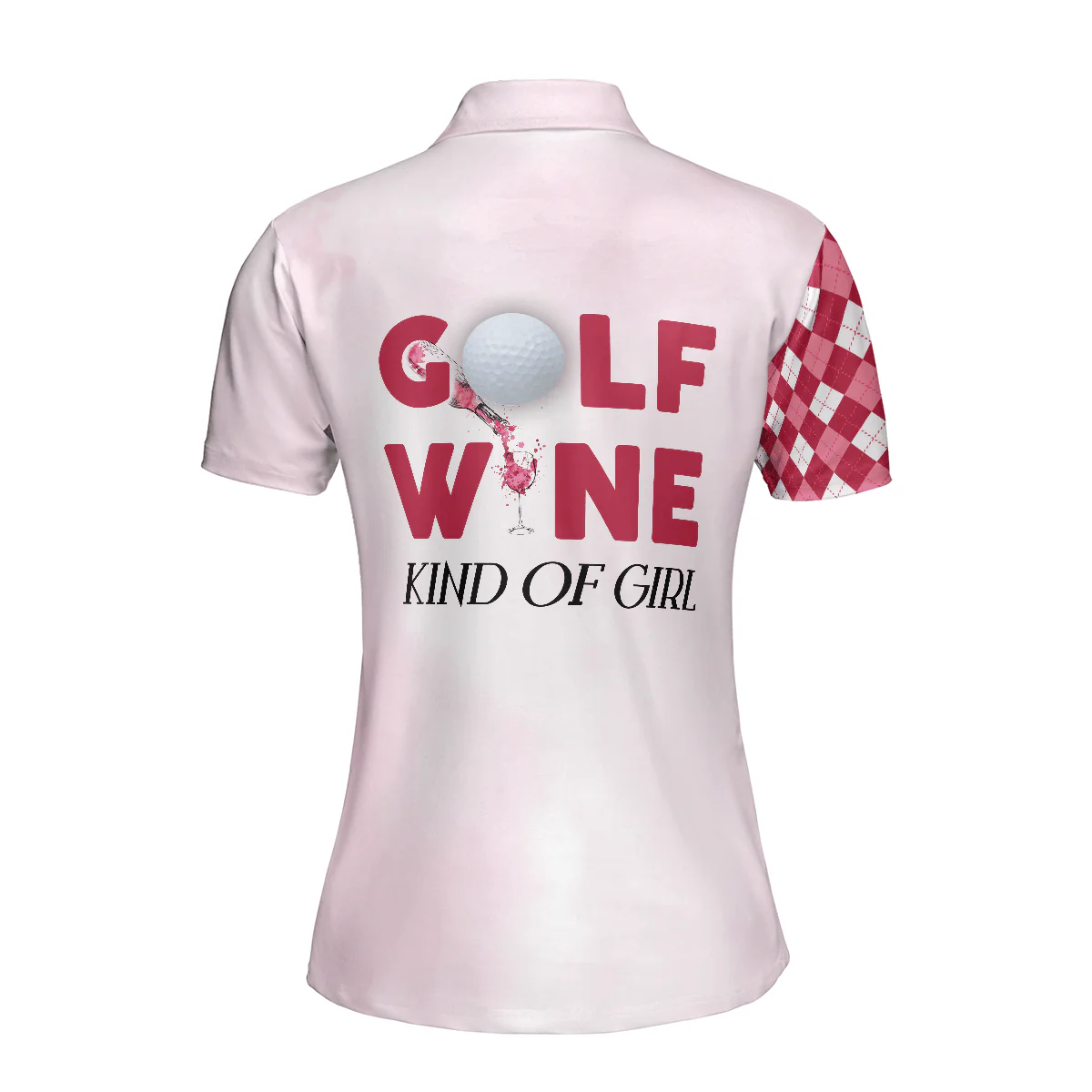 Golf Women Polo Shirt, Golf And Wine Kind Of Girl, Pink Pattern Women Polo Shirts, Best Golf Gift For Female Golfers, Ladies, Golf Lovers - Image 3