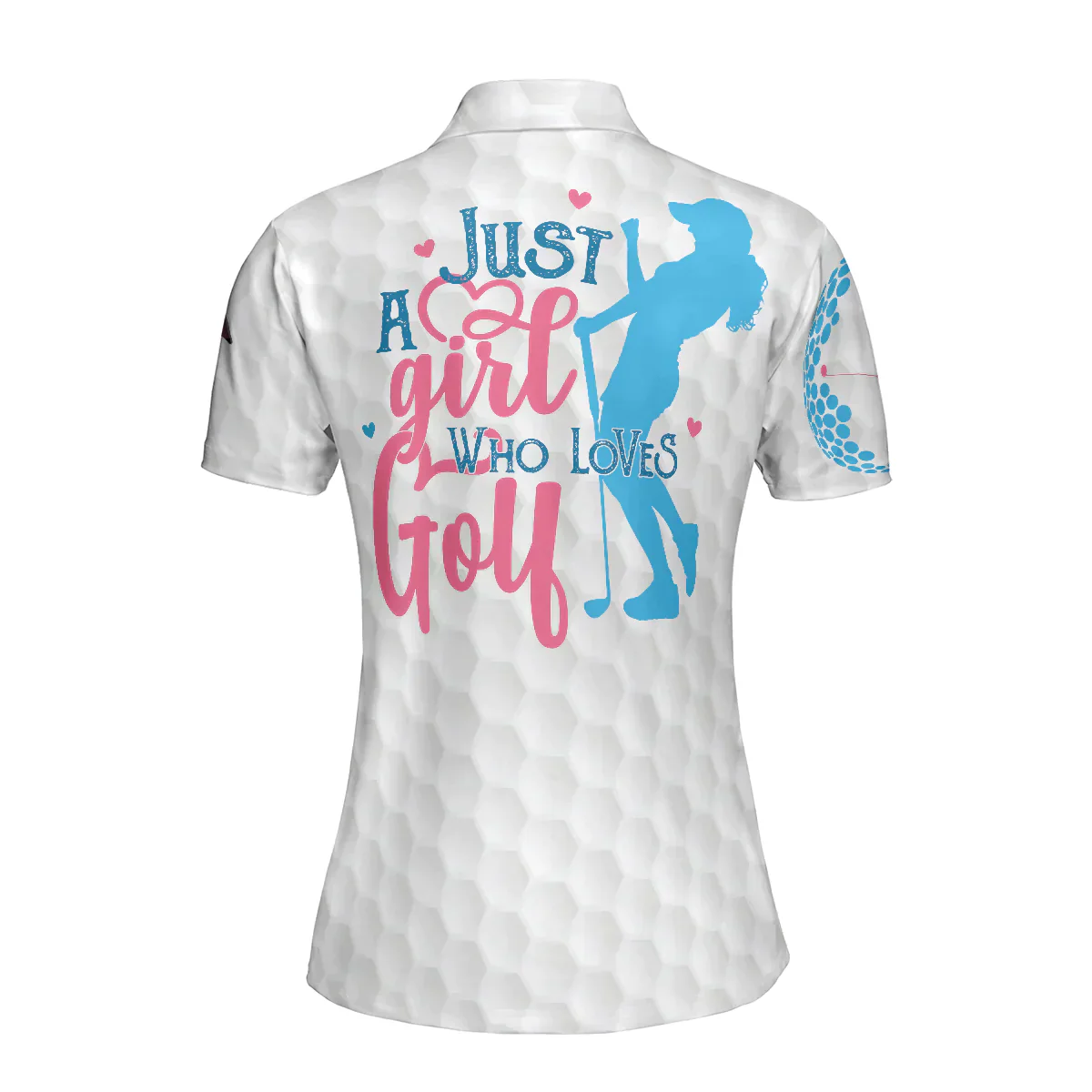 Golf Women Polo Shirt, Golf Balls Pattern American Flag Women Polo Shirts, Golfing Gift For Ladies, Female Golfers - Just A Girl Who Loves Golf - Image 3