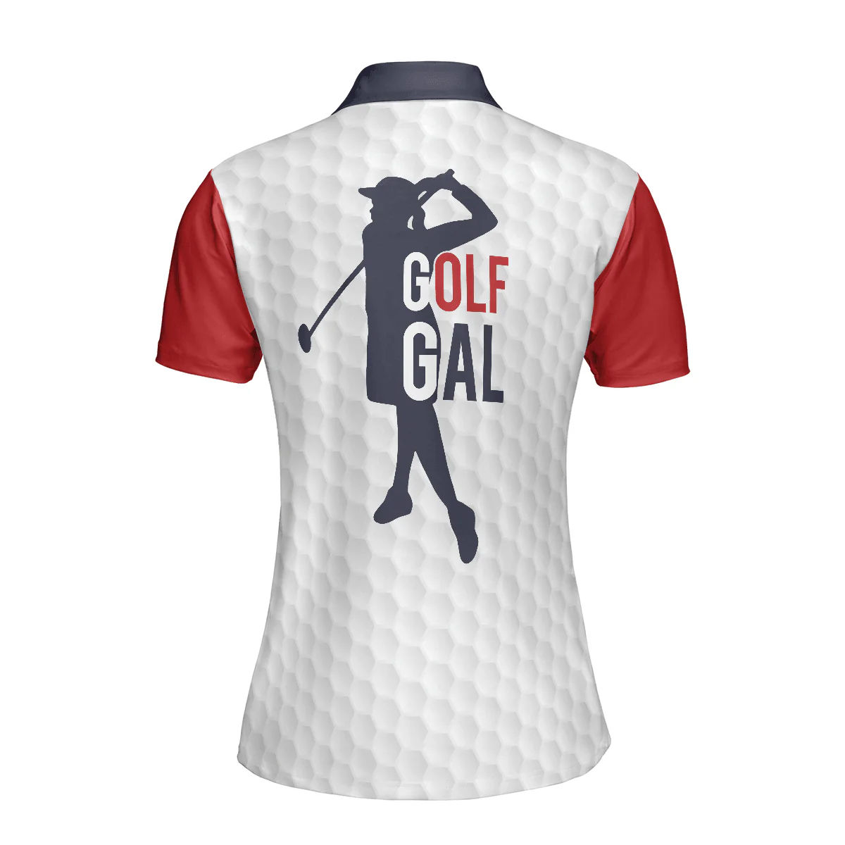 Golf Women Polo Shirt, Golf Gal Red White And Navy Women Polo Shirts, Best Gift For Female Golfers, Ladies, Golf Lovers - Image 3