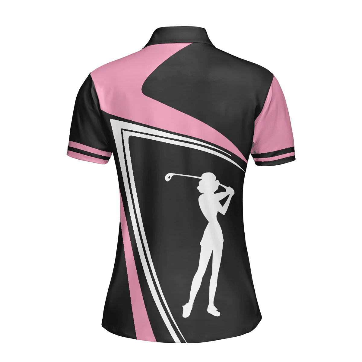 Golf Women Polo Shirt, Golf Girl Black White And Pink Women Polo Shirts, Best Gift For Female Golfers, Ladies, Golf Lovers - Image 3