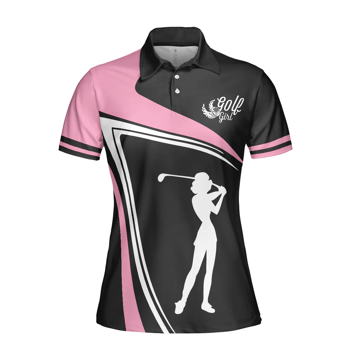 Golf Women Polo Shirt, Golf Girl Black White And Pink Women Polo Shirts, Best Gift For Female Golfers, Ladies, Golf Lovers - Image 4