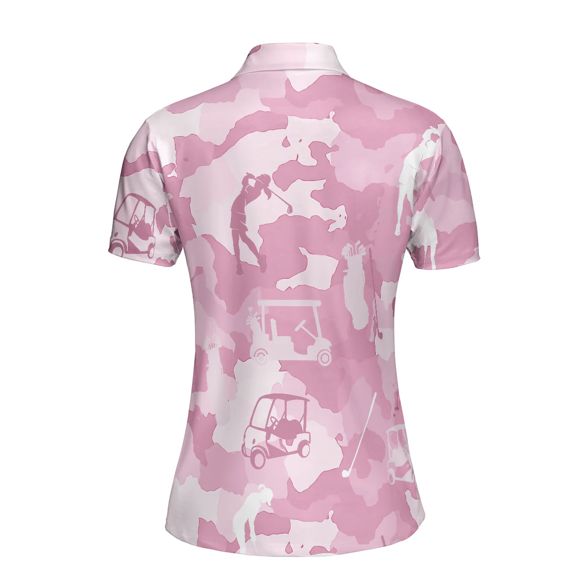 Golf Women Polo Shirt, Golf Girl Camouflage Pink And Light Pink Camo Women Polo Shirts, Cool Golf Gift For Female Golfers, Ladies, Golf Lovers - Image 3
