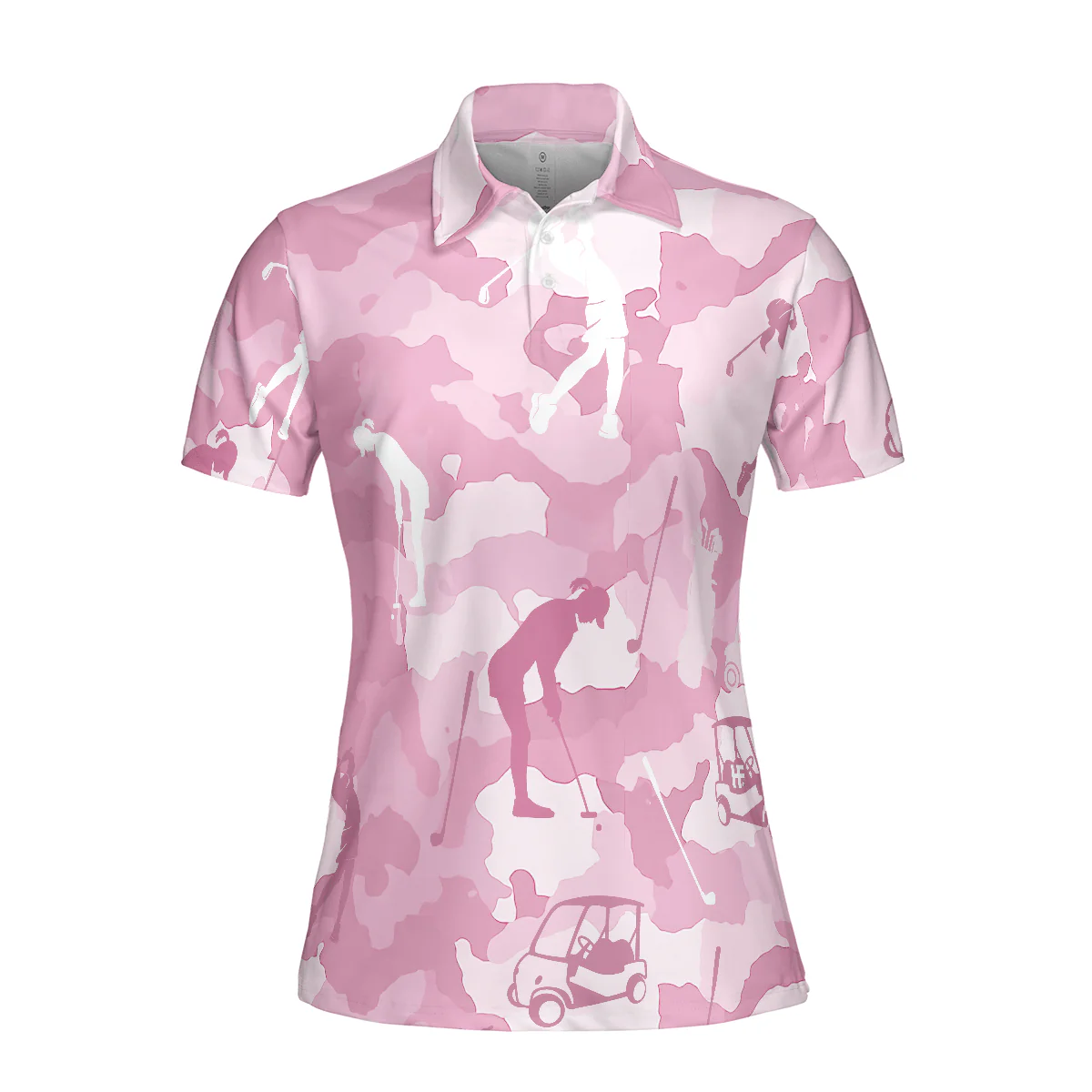 Golf Women Polo Shirt, Golf Girl Camouflage Pink And Light Pink Camo Women Polo Shirts, Cool Golf Gift For Female Golfers, Ladies, Golf Lovers - Image 4